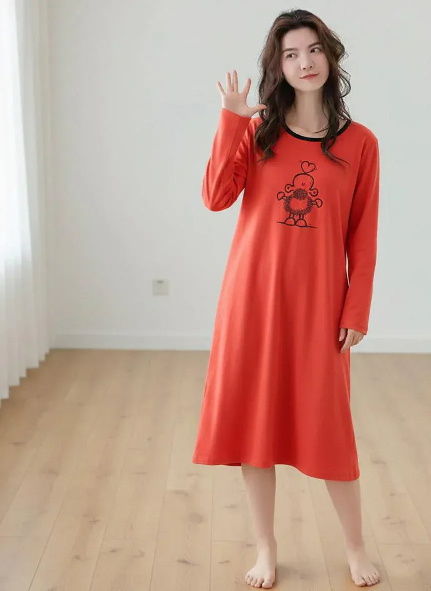 Printed design women's long T-shirt by Comfettie featuring a stylish graphic on soft fabric, ideal for casual wear