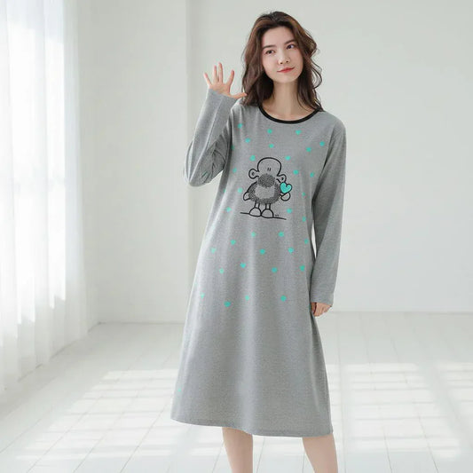 Printed design women's long T-shirt by Comfettie, shown in a casual fit with colorful graphic print on soft fabric.