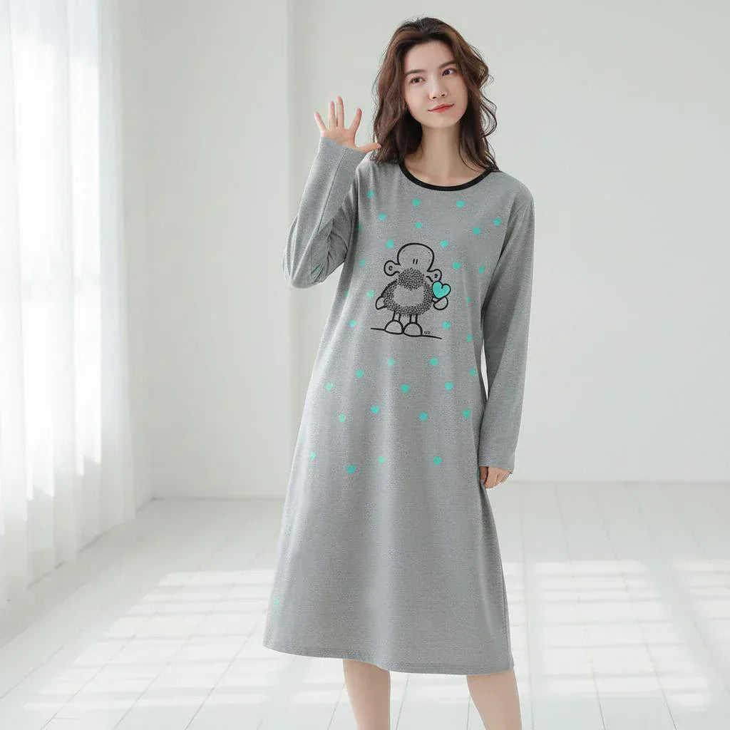 Printed design women's long T-shirt by Comfettie, featuring a stylish graphic pattern on soft cotton fabric.