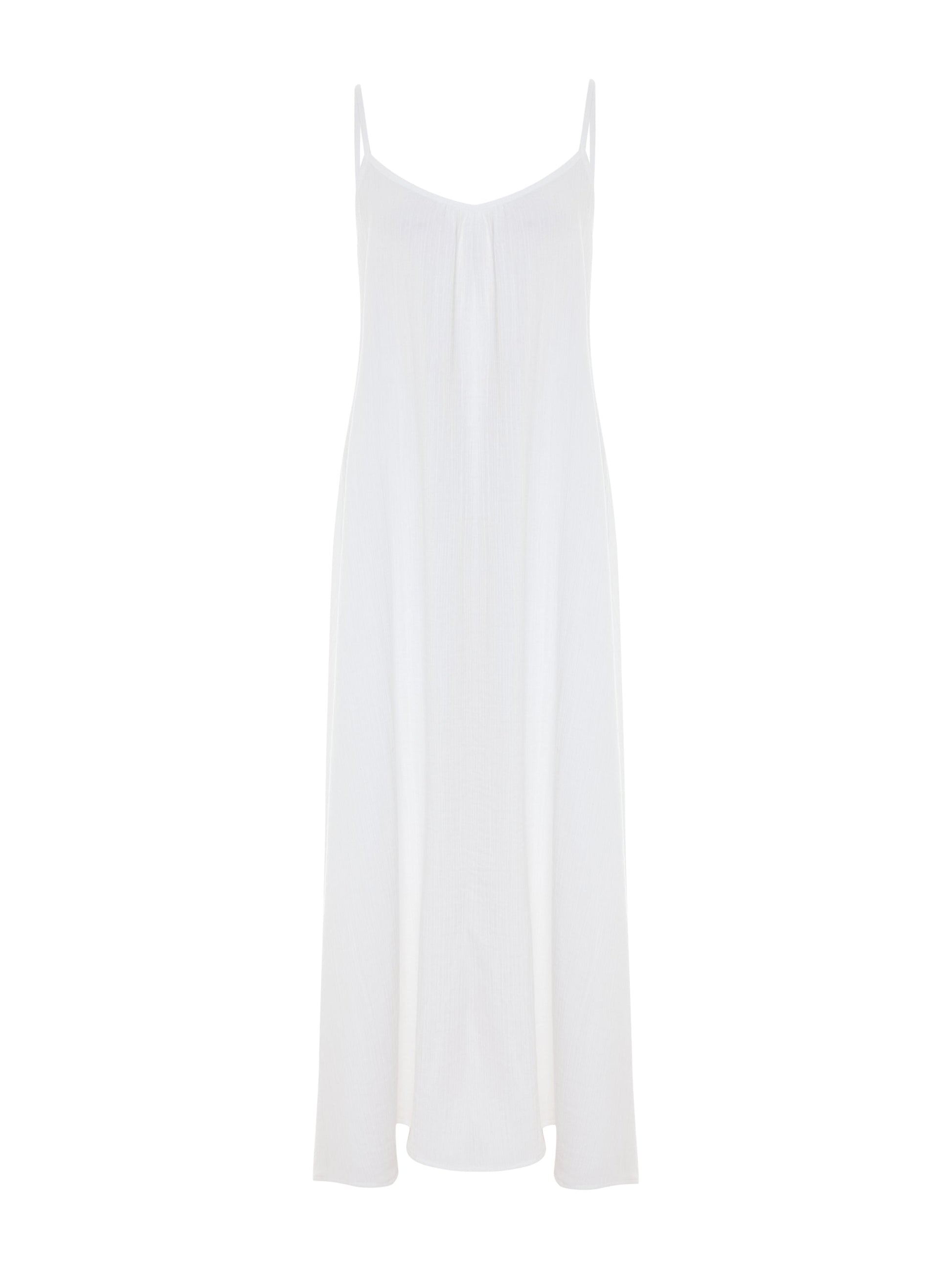White Backless Maxi Dress by Nextry.pk featuring a flowing silhouette and elegant design.