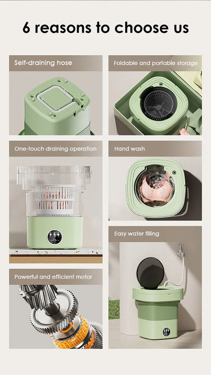 MiniMax foldable washing machine and dryer by Nextry.pk with 5L and 11L capacities, compact design for easy laundry handling