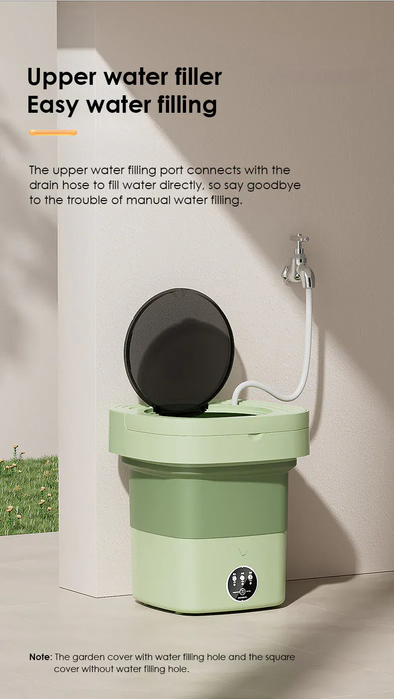 MiniMax foldable washing machine and dryer by Nextry.pk, compact 5L and 11L laundry appliance with foldable design.