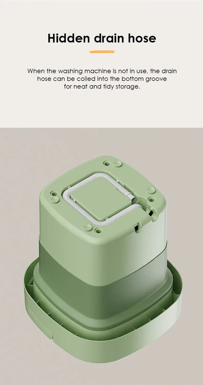 MiniMax foldable washing machine and dryer by Nextry.pk, compact with 5L and 11L capacity, shown in a modern, foldable design.
