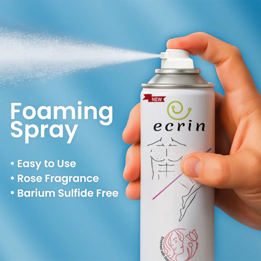 New Ecrin Hair Removal Foaming Spray (for men & women) 200ml