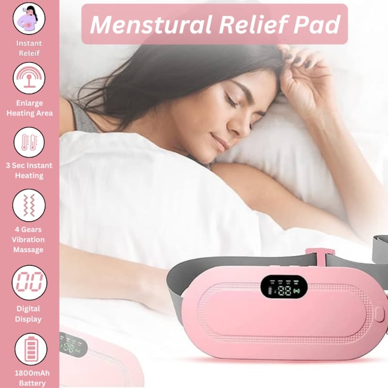 Portable men's menstrual heating cramp belt by Nextry.pk, showing adjustable belt with heating pad for pain relief.
