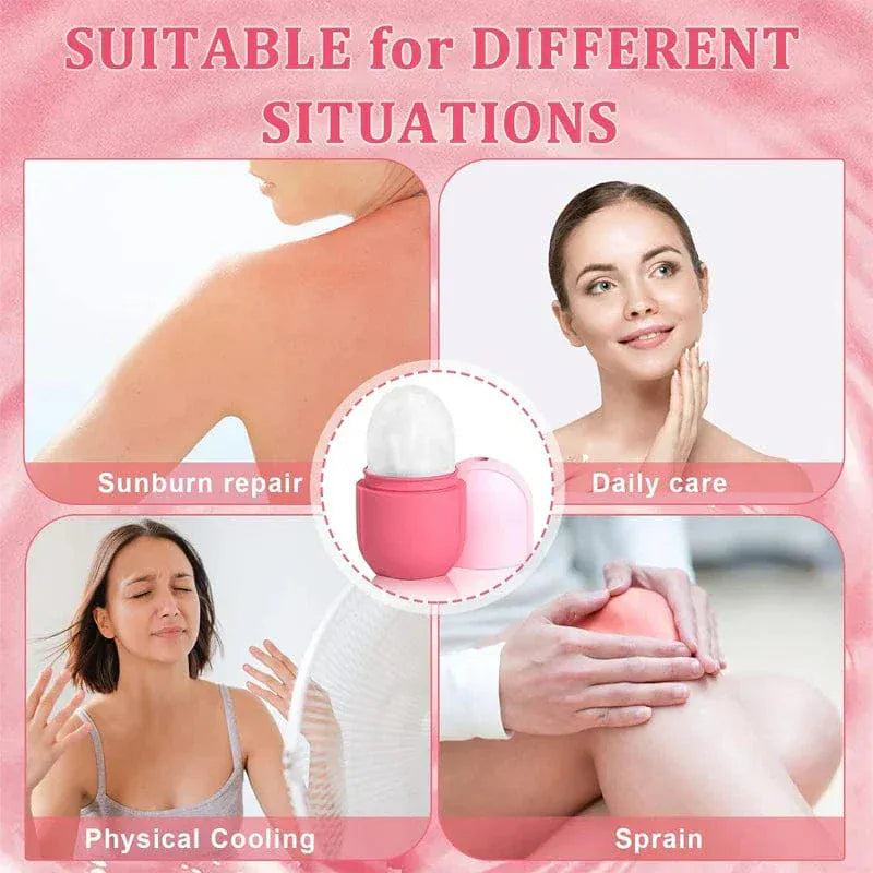 Silicone face ice roller by Nextry.pk with a textured handle and cooling roller head for facial skincare and soothing massage.