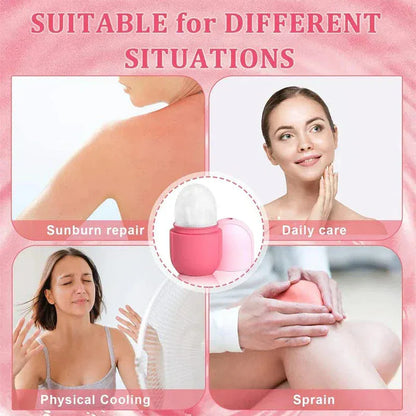 Silicone face ice roller by Nextry.pk with a textured handle and cooling roller head for facial skincare and soothing massage.