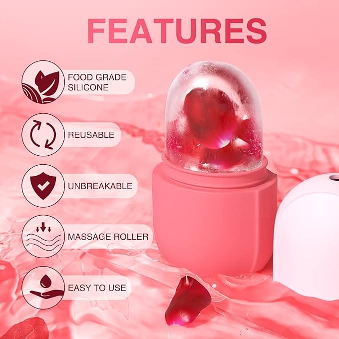 Silicone face ice roller by Nextry.pk, showing a handheld skincare tool with a textured rolling surface for facial massage and cooling.