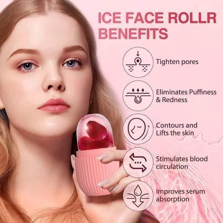 Silicone face ice roller by Nextry.pk for facial massage and skin glow, featuring a smooth, cool surface for skin care.