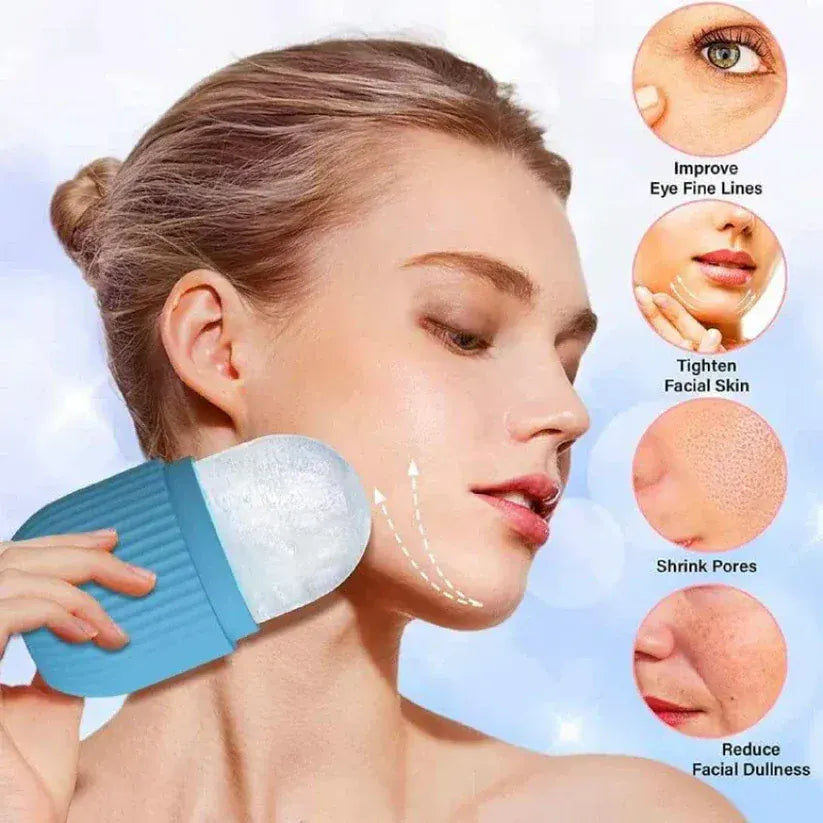 Silicone face ice roller by Nextry.pk for cooling and soothing facial and eye skincare, reusable and easy to use.
