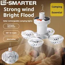 Solar football Powered Camping Fan Light