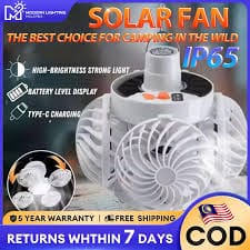 Solar football Powered Camping Fan Light