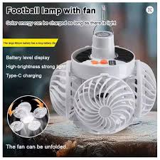 Solar football Powered Camping Fan Light