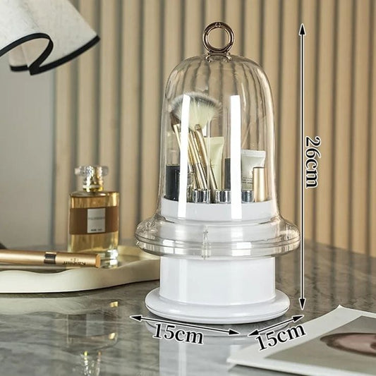 Rotating cosmetics and makeup brush organizer by Nextry.pk holding various brushes in a tidy, accessible display.