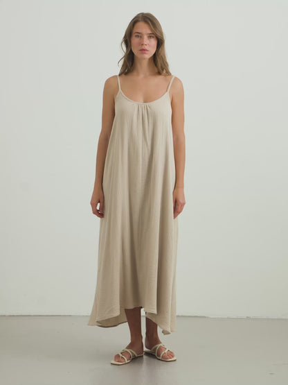 Back Less Maxi Dress - Oatmeal