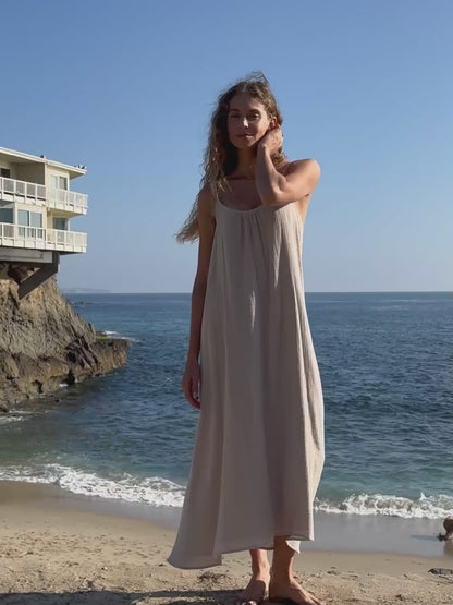 Back Less Maxi Dress - Oatmeal