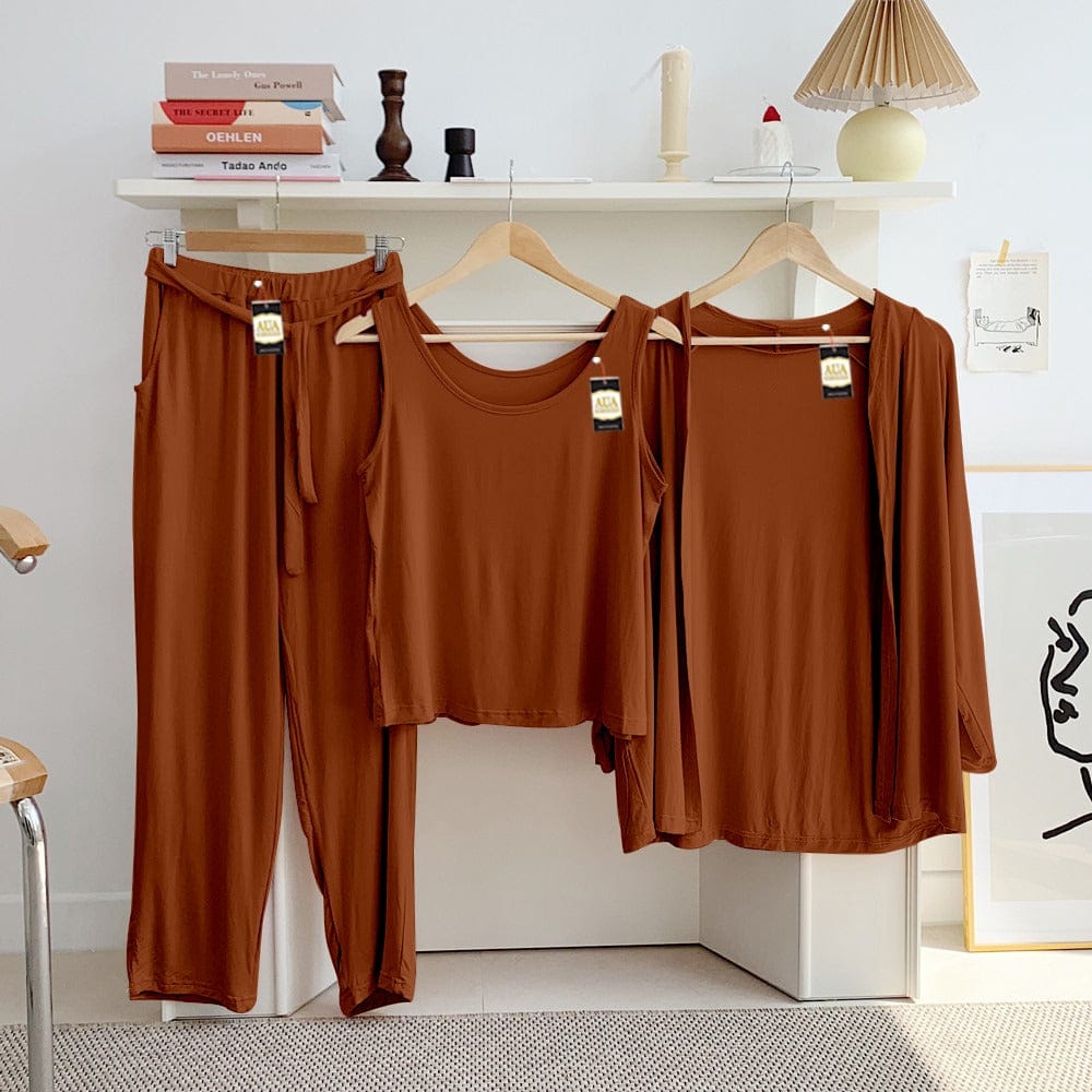 Three Queen ladies night suit with 3-piece inner gown and trousers, comfortable sleepwear set shown in the image.